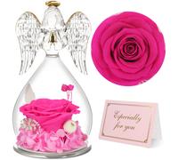 Rosa Stabilizzata Vera Regalo Donna,Rosa Eterna in Angel Cupola Regalo Mamma,Fig