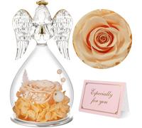 Rosa Stabilizzata Vera Regalo Donna,Rosa Eterna in Angel Cupola Regalo Mamma,Fig