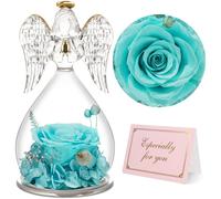 Rosa Stabilizzata Vera Regalo Donna,Rosa Eterna in Angel Cupola Regalo Mamma,Fig