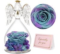 Rosa Stabilizzata Vera Regalo Donna,Rosa Eterna in Angel Cupola Regalo Mamma,Fig