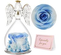 Rosa Stabilizzata Vera Regalo Donna,Rosa Eterna in Angel Cupola Regalo Mamma,Fig