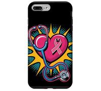 Rosa Stetoscopio Infermiere Medico Cancro Al Seno Consapevolezza Donne Custodia per iPhone 7 Plus/8 Plus