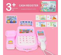 (Rosa) Supermercato virtuale per bambini, giocattolo per famiglie, mini minimarket, modello 240893