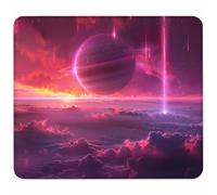 Rosa Tappetino Mouse Piccolo 250x200mm, Tappetini Mouse Gaming Planet, Mousepad Impermeabile e Antiscivolo, con Bordo Cucito, Pratica e Facile da Pulire, Ufficio, Laptop, PC, Regalo Uomo O-1005