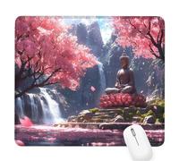 rosa Tappetino per Mouse Piccolo 320x260x3mm, Gaming Mouse Pad zen, con Base in Gomma Antiscivolo, Mousepad con Bordi Cuciti, per Mouse Senza Fili, Laptop, Ufficio Casa, Lavabile, Regalo Uomo D-327