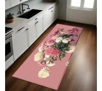 Rosa Tappeto Cucina Crisantemi in un vaso 50 x 150 cm Antiscivolo Impermeabile Comodo Lavabile Multiuso Passatoia Corridoio Soggiorno