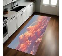 Rosa Tappeto Runner 50 x 220 cm Arcobaleno tra le nuvole in cima alla montagna Tappeto Cucina Antiscivolo Passatoia Antimacchia Multiuso Casa Corridoio