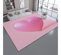 Rosa Tappeto Salotto 50 x 80 cm Antiscivolo Tappeti Lavabile Romanticismo Amore Moda Motivo Pelo Corto per Camerette Camera da Letto Sala da Pranzo