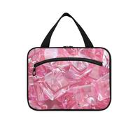 Rosa trasparente Ice Cubes Hanging Travel Bag con gancio, Designer Chic Skin Care Bag per la mamma Lavoro Porta cosmeticos Mujer para cartera L