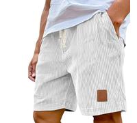 Rosa Velluto A Coste 3/4 Lunghezza Shorts Uomo con Cordoncino, Solido Colore Running Shorts Uomo, 01, XXL