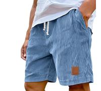 Rosa Velluto A Coste 3/4 Lunghezza Shorts Uomo con Cordoncino, Solido Colore Running Shorts Uomo, 03, XXL