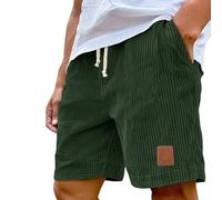 Rosa Velluto A Coste 3/4 Lunghezza Shorts Uomo con Cordoncino, Solido Colore Running Shorts Uomo, 04, M