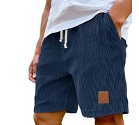 Rosa Velluto A Coste 3/4 Lunghezza Shorts Uomo con Cordoncino, Solido Colore Running Shorts Uomo, 05, XXL