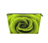 Rosa verde stampata, Borsa da toilette Borsa per trucco Borsa per cosmetici Borsa da toilette da viaggio portatile