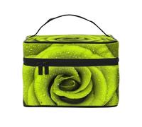 Rosa verde stampata, Borsa per il trucco Borsa per cosmetici Borsa da viaggio portatile da viaggio Astuccio per matite