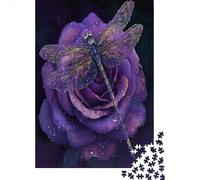 Rosa viola goccia di rugiada|Dragofly| Puzzle Divertenti Per Tutta La Famiglia 38x26cm/1000pcs Adulti
