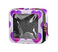 Rosa Viola Gradiente Valentine Love Clear Makeup Bag Piccolo Cuoio Cosmetico Bag Mini Trucco Contenitori per il Viaggio