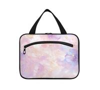 Rosa Viola Lusso Texture Marmo appeso borsa da toilette appeso organizzatore di viaggio con gancio, accessori di design borsa cosmetica impermeabile per il viaggio deve funzionare cartera para