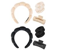 Rosa Viola Spa Fascia Wristband Set Skincare Fascia Per Il Lavaggio Viso Capelli Artiglio Clip Per Capelli Spessi Carino Puffy Spugna Bolla Trucco Fascia Testa Asciugamani Da Polso Scrunchies Per Le