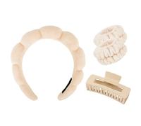 Rosa Viola Spa Fascia Wristband Set Skincare Fascia Per Il Lavaggio Viso Capelli Artiglio Clip Per Capelli Spessi Carino Puffy Spugna Bolla Trucco Fascia Testa Asciugamani Da Polso Scrunchies Per Le