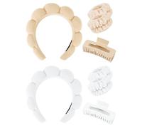 Rosa Viola Spa Fascia Wristband Set Skincare Fascia Per Il Lavaggio Viso Capelli Artiglio Clip Per Capelli Spessi Carino Puffy Spugna Bolla Trucco Fascia Testa Asciugamani Da Polso Scrunchies Per Le