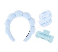 Rosa Viola Spa Fascia Wristband Set Skincare Fascia Per Il Lavaggio Viso Capelli Artiglio Clip Per Capelli Spessi Carino Puffy Spugna Bolla Trucco Fascia Testa Asciugamani Da Polso Scrunchies Per Le