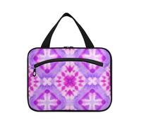Rosa-Viola Tie-dye Hanging Borse da viaggio per le donne con gancio, Designer Espandibile Toiletry Bag Hanging for Men Trip Bolsa para maquillaje L