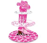 Rosa Western Cowboy Cake Stand, decorazioni per feste di compleanno, tema cowboy, vassoio, decorazioni per bambini, decorazioni per feste di compleanno cowboy, supporto per cupcake, decorazioni