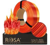 ROSA3D PLA Multicolour Silk Rainbow Filamenti 1.75 mm per stampanti 3d - Lucido Filamento per Stampante - Matriale stampa - Filament 3D - Fuoco, Ricarica 1kg