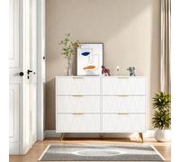 ROSAHQNDA Cassettiera a 6 cassetti, cassettiera a 4 cassetti, mobile portaoggetti moderno con gambe in metallo, mobile portaoggetti creativo in MDF