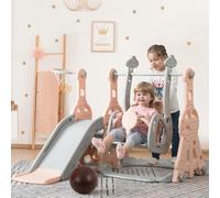 Rosahqnda Scivolo per bambini 4 in 1, scivolo indipendente per interni ed esterni, parco giochi per bambini piccoli, set altalena, da 1 a 6 anni