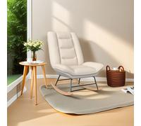 ROSAHQNDA Sedia a dondolo moderna con schienale regolabile, sedia imbottita in spugna pesante, per soggiorno, sala lettura, balcone