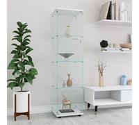 Rosahqnda Vetrina in vetro da terra con castello, bianco/nero, vetrina da soggiorno a 4 livelli, ingresso camera da letto