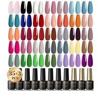 ROSALIND 38Pz Smalto Semipermanente Unghie, con Base Coat e Glossy & Matt Top Coat,Smalto per Unghie in Gel UV LED Rosa Nero Bianco Professionali Kit