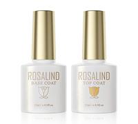 ROSALIND Base e Top Coat Smalti Semipermanenti per Unghie 2 Pezzi 15ML | Base e Top Coat Gel Unghie, Soak-Off UV LED Base Gel Unghie per Smalti Semipermanenti Nail Art Manucure Set