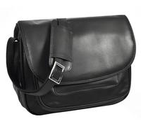 Rosalind - Borsa a tracolla classica da donna, in vera pelle, con tracolla, Nero , Large