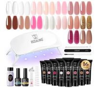 ROSALIND Kit Completo Arcygel, 16pcs 10ml Estensioni Gel per Unghie con Lampada