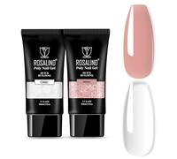 ROSALIND Poly Nail Gel 60 ml *2, Trasparente e Melone UV LED Gel Ricostruzione Unghie per Principianti, Saloni Professionali