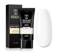 ROSALIND Ricostruzione Unghie Gel, Bianco Poly Nail Gel Acrilico per Unghie Ispessente 60ml, White Gel Extension per Unghie per Principianti e Professionisti Manicure da Salone