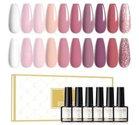 ROSALIND Semipermanente Unghie 10 Colori Smalti Semipermanenti per Unghie Rosa Chiaro Rosa-Viola Smalto Gel Unghie UV/LED Soak Off Nail Polish, 8ml