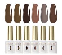 ROSALIND Smalti Semipermanenti Cachi Marrone 6 Colori Smalto Semipermanente UV LED Smalto Per Unghie Soak Off Gel Polish