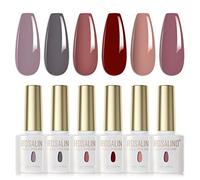 ROSALIND Smalti Semipermanenti Grigio Rosso Marrone Farina d'Avena Colore 6 Pcs Smalto Semipermanente UV LED Smalto Per Unghie Soak Off Gel Polish Colori