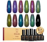 ROSALIND Smalti Semipermanenti per Unghie Camaleonte, 12 Colori Blu Viola Verde Oro Smalto Semipermanente, Soak Off Mini UV/LED Camaleonte Smalti per Unghie Nail Art Manicure