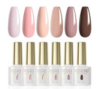 ROSALIND Smalti Semipermanenti per Unghie Rosa Nude Khaki Marrone 6 Colori Smalto Semipermanente Soak Off UV LED Gel Nail Polish 6ML