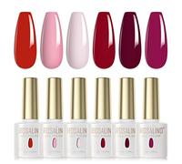 ROSALIND Smalti Semipermanenti Rosa Chiaro Rosa Rosso Rosso Scuro Vino Rosso 6 Pcs Smalto Semipermanente UV LED Smalto Per Unghie Soak Off Gel Polish