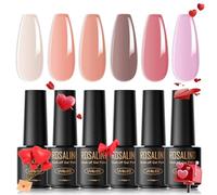 ROSALIND Smalto Semipermanente, 6 Colori Mini Smalti Semipermanenti per Unghie Rosa Naturale Rosa Gelatina Gel Unghie UV/LED Kit Nail Polish Manicure Regalo di San Valentino