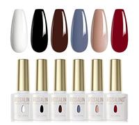 ROSALIND Smalto Semipermanente Bianco Nero Nude Grigio Rosso Marrone 6 Pcs Smalti Semipermanenti UV LED Smalto Per Unghie Soak Off Gel Polish