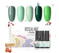 ROSALIND Smalto Semipermanente Per Unghie, 5 Pezzi Verde Smalto Semipermanente, Soak off UV Manicure Set Mini