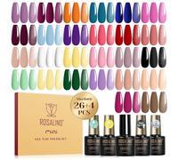 ROSALIND Smalto Semipermanente Unghie, 30 Pezzi Viola Arancione Blu Rosa Rosso Colori Smalti Semipermanenti per Unghie, Mini Smalto Gel Verde Marrone Soak Off UV/LED Nail Art Manicure