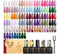 ROSALIND Smalto Semipermanente Unghie, 42 Pezzi Rosa Verde Rosso Viola Smalti Semipermanenti per Unghie con Cat Eye Gel Argento Rosa Marrone Viola Verde, Soak Off Mini UV/LED Smalto Gel Unghie